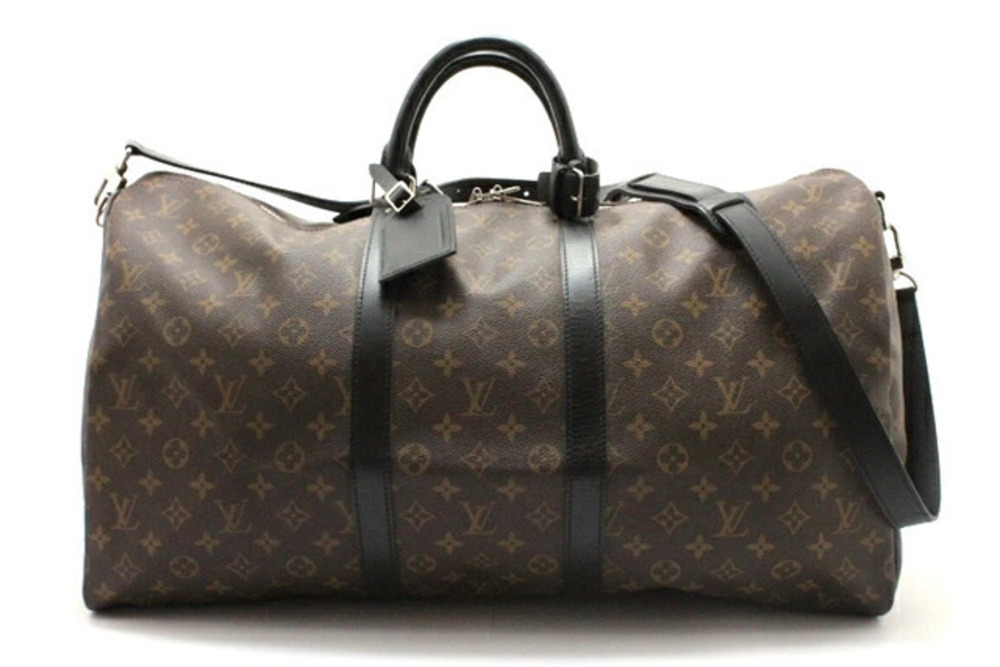 LOUIS VUITTON Keepall Bandouliere Boston Bag Monogram Macassar Brown